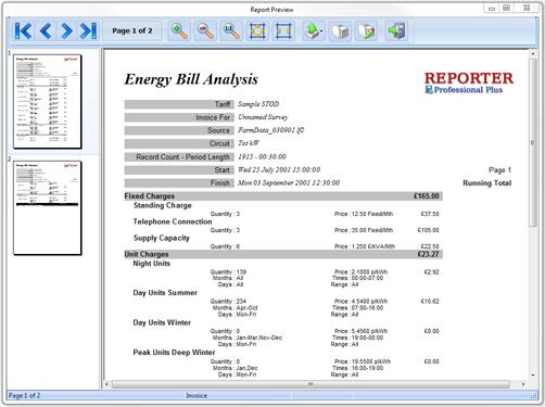 Tariff Analysis: Full invoice report